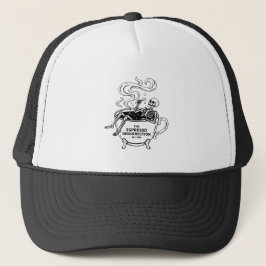 De Espresso Opstanding Grappige Skelet Koffie Trucker Pet