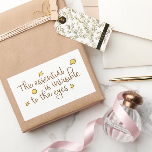 De essentie is onzichtbaar voor de ogen rechthoekige sticker (Geschenken)