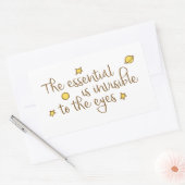 De essentie is onzichtbaar voor de ogen rechthoekige sticker (Envelop)