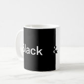 De essentie van "Black & White" Design Koffiemok (Voorkant links)