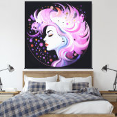 "De essentie van elegantie" Schoonheid van vrouwen Canvas Afdruk (Insitu (Slaapkamer))