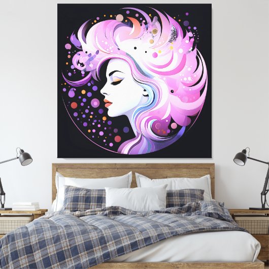 "De essentie van elegantie" Schoonheid van vrouwen Canvas Afdruk (Insitu (Slaapkamer))