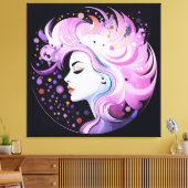 "De essentie van elegantie" Schoonheid van vrouwen Canvas Afdruk (Insitu (Woonkamer))