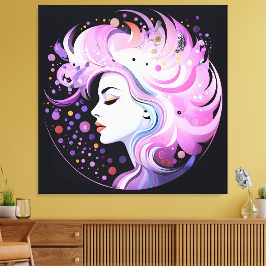 "De essentie van elegantie" Schoonheid van vrouwen Canvas Afdruk (Insitu (Woonkamer))