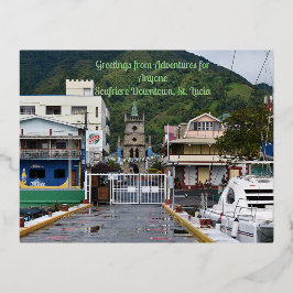 De essentie van het centrum van Soufriere Folie Feestdagen Briefkaart