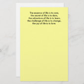 De essentie van het leven is om te geven, het gehe briefpapier (Voorkant / Achterkant)