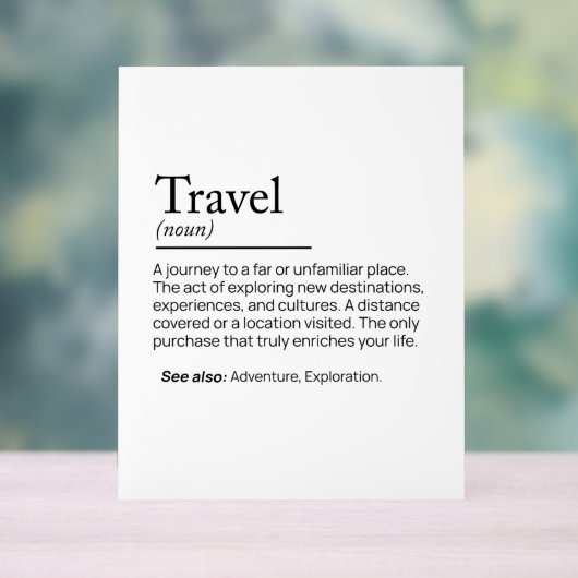 De essentie van reizen acryl bord (Neutraal)