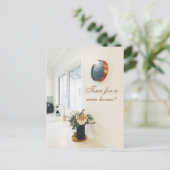 De Estate Agent Adverteren Tijd voor een Nieuw Hui Briefkaart (Staand voorkant)