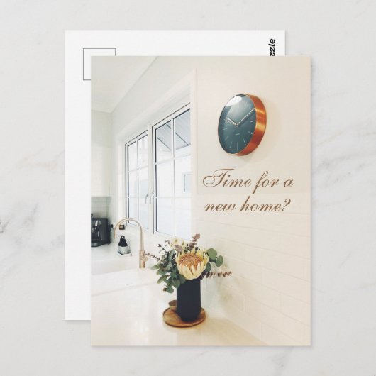 De Estate Agent Adverteren Tijd voor een Nieuw Hui Briefkaart (Voorkant / Achterkant)