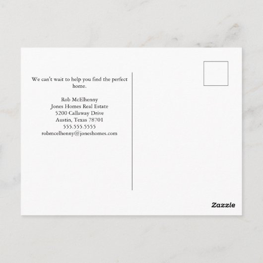 De Estate Agent Adverteren Tijd voor een Nieuw Hui Briefkaart (Achterkant)