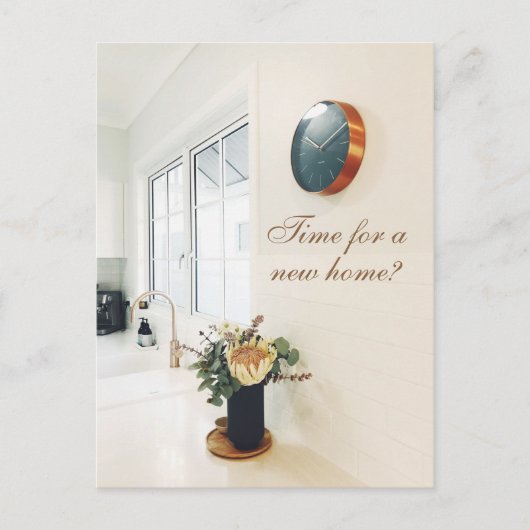De Estate Agent Adverteren Tijd voor een Nieuw Hui Briefkaart (Voorkant)