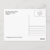 De Estate Water Wheel, Trinidad Briefkaart (Achterkant)