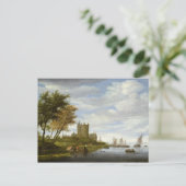 De estuarium met een kasteel briefkaart (Staand voorkant)