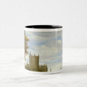 De estuarium met een kasteel tweekleurige koffiemok (Center)