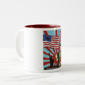 De "Ethel Merman NYC Pearl Harbour WW2"-Mok Tweekleurige Koffiemok (Voorkant links)