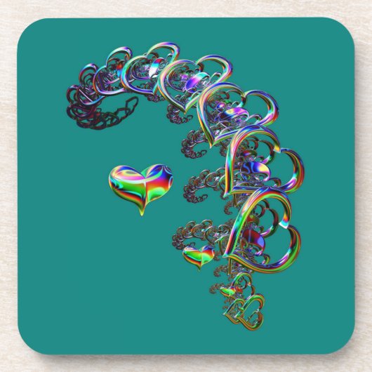 De etherische cascade van harten bier onderzetter (Voorkant)