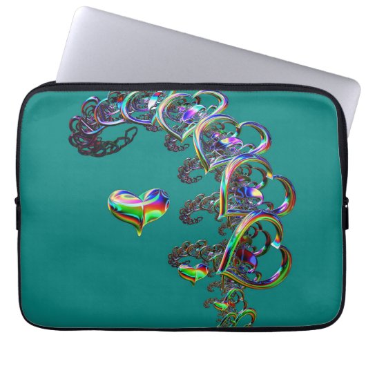 De etherische cascade van harten laptop sleeve (Voorkant)