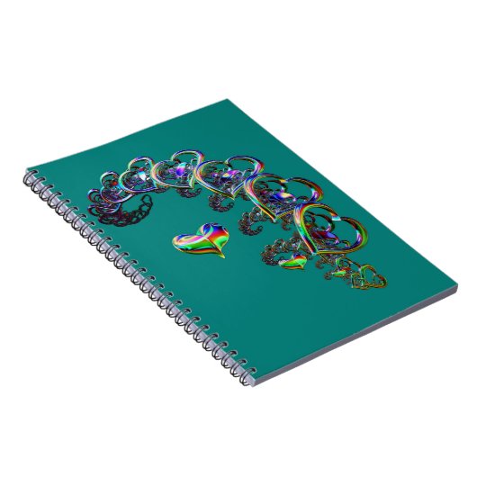 De etherische cascade van harten notitieboek (Rechterzijde)