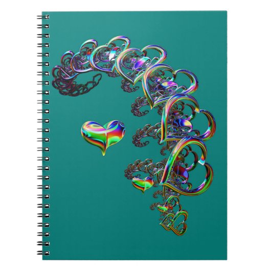 De etherische cascade van harten notitieboek (Voorkant)