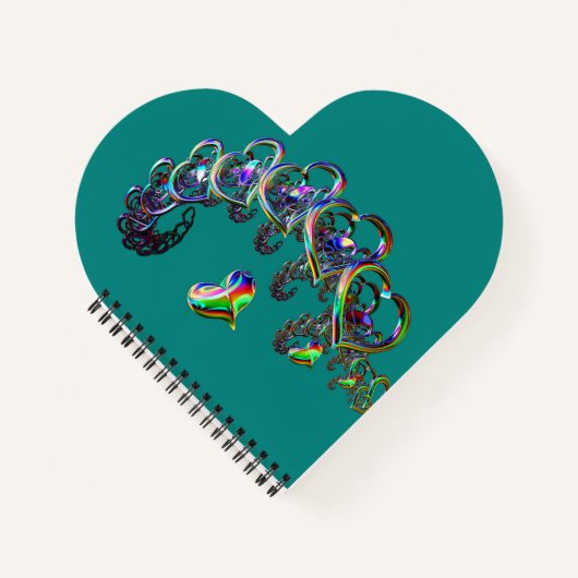 De etherische cascade van harten notitieboek (Voorkant)