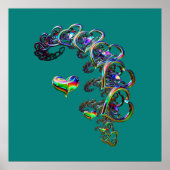 De etherische cascade van harten poster (Voorkant)