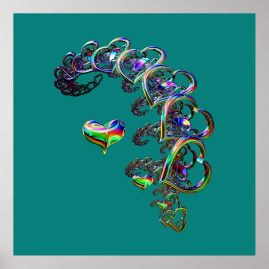 De etherische cascade van harten poster (Voorkant)