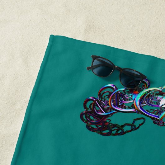 De etherische cascade van harten strandlaken (In situ)