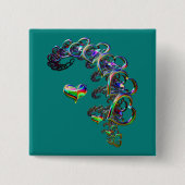 De etherische cascade van harten vierkante button 5,1 cm (Voorkant)