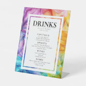 De etherische DRINKEN bloeien Reclamebord Met Voetstuk (Voorkant)