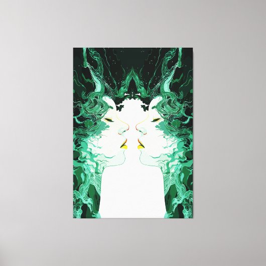 De etherische dualiteit – surrealistische spiegelr canvas afdruk (Voorkant)