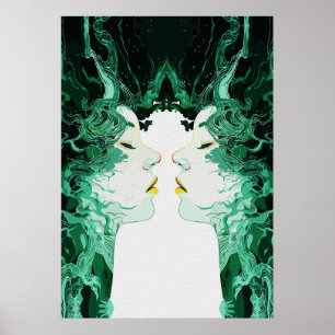 De etherische dualiteit – surrealistische spiegelr poster