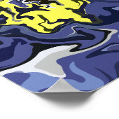 De etherische stroom van geel en blauw poster (Hoek)