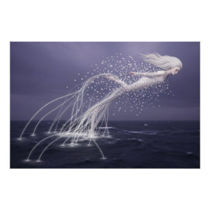 De etherische vlucht van de oceaangeest foto afdruk