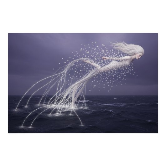 De etherische vlucht van de oceaangeest foto afdruk (Voorkant)