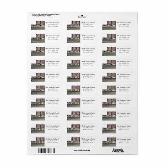 De etiketten van het Adres van Berwyn Illinois Ret (Full Sheet)