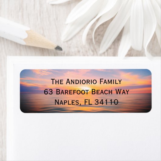 De Etiketten van het Adres van de Beach Sunset van (Insitu)