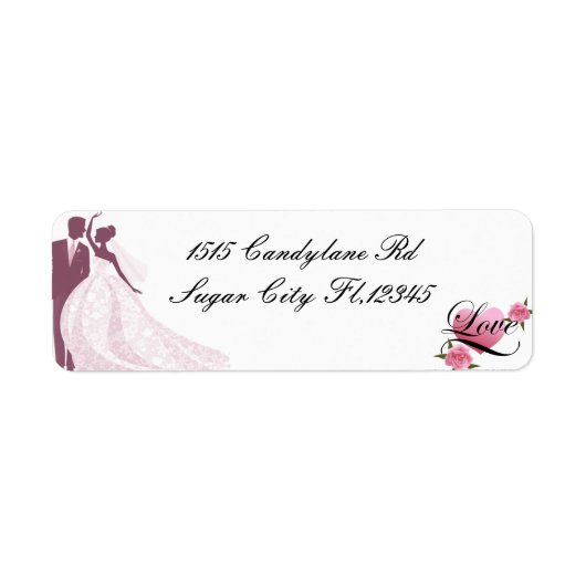 De Etiketten van het Adres van de Bride en van de  (Voorkant)