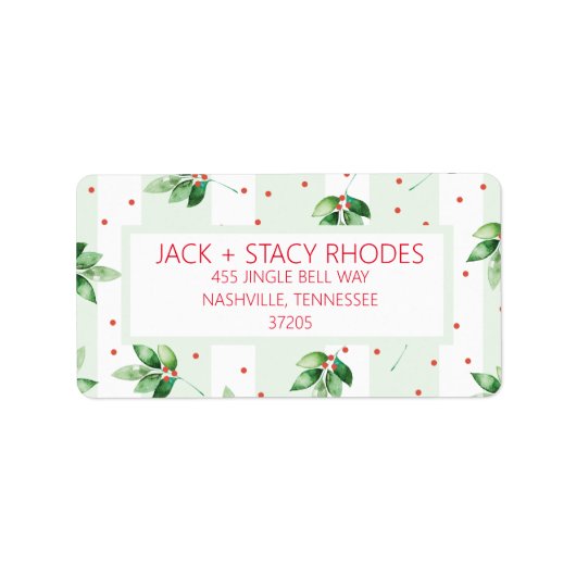De Etiketten van het Adres van de Kerst met Holly (Voorkant)