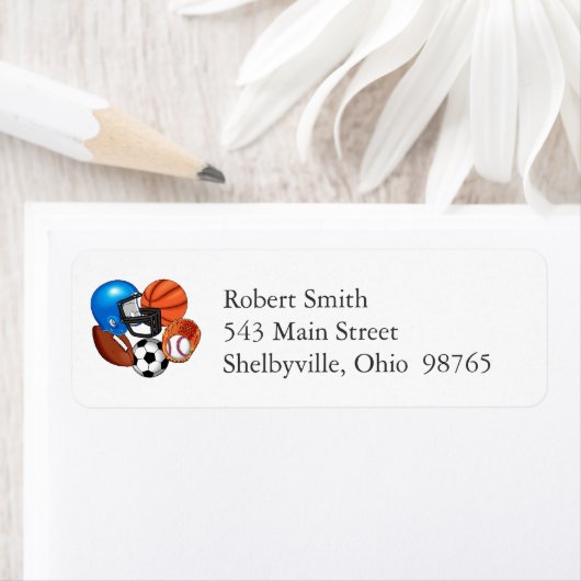 De Etiketten van het Adres van de Sportterugkeer (Insitu)