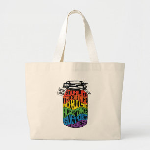 De etiketten zijn voor het Shirt van de Gelijkheid Grote Tote Bag