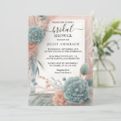 De Eucalyptus Lace Tulle Dusty Blue Vrijgezellenfe Kaart (Staand voorkant)