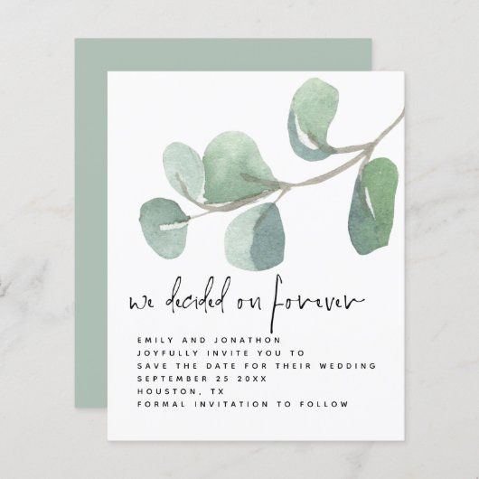 De Eucalyptus van de begroting besloot op altijd s (Voorkant / Achterkant)