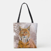 De euraziatische lynx ligt op een rots tote bag (Achterkant)