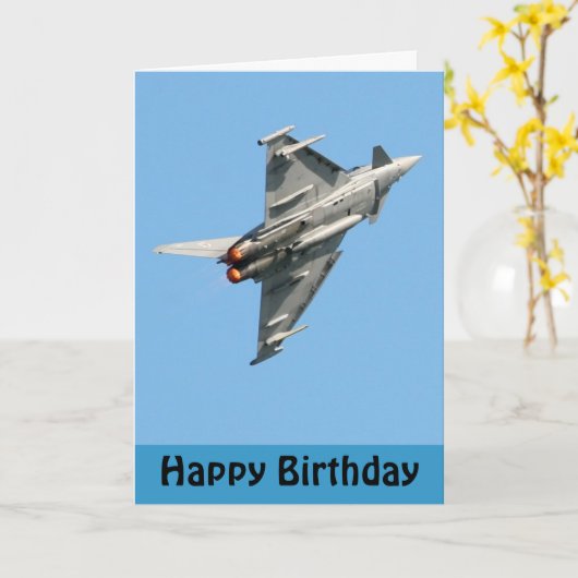 De Eurofighter Typhoon Happy Birthday Kaart (Gele Bloem)