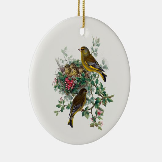 De Europese groenvink, boom Keramisch Ornament (Rechts)