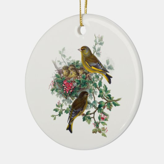 De Europese groenvink, boom Keramisch Ornament (Links)