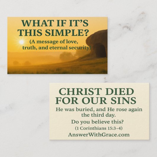 De evangelische Kaart: genade die redt Visitekaartje (Voorkant / Achterkant)