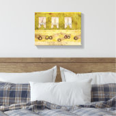 De Evans rollen zichzelf in vloerkleden Canvas Afdruk (Insitu (Slaapkamer))