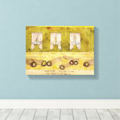 De Evans rollen zichzelf in vloerkleden Canvas Afdruk (Insitu (Houten vloer))