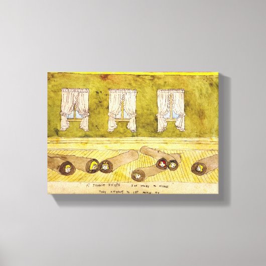 De Evans rollen zichzelf in vloerkleden Canvas Afdruk (Voorkant)